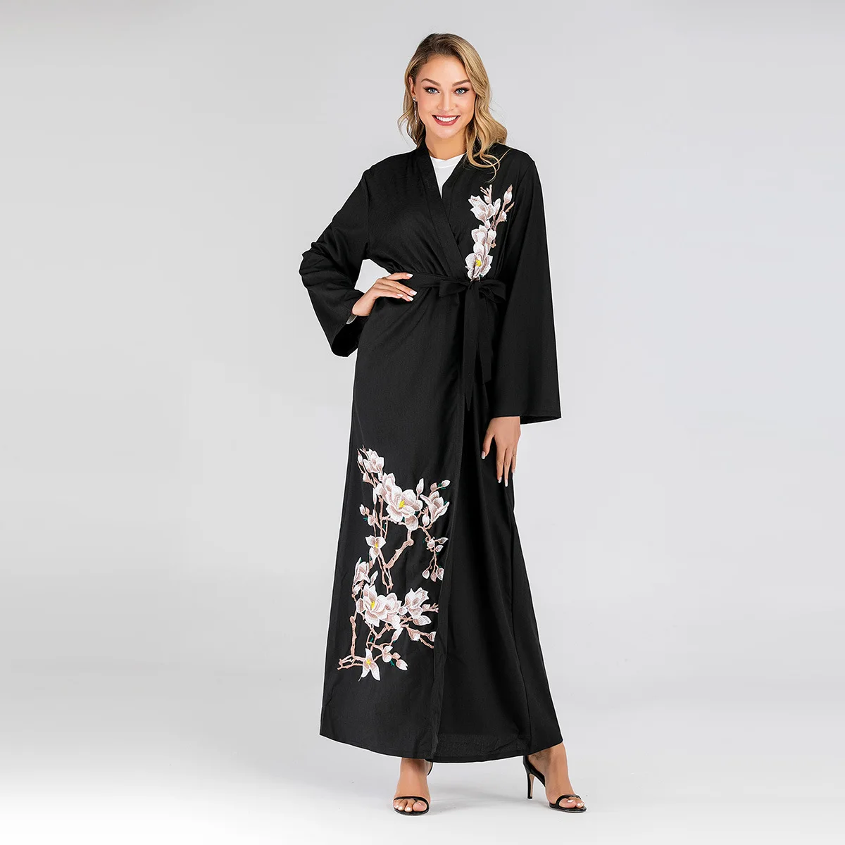

Eid Mubarak Dubai Abaya Kimono Embroidery Muslim Hijab Dress Open Abayas for Women Turkish Dresses Islam Clothing Djellaba Femme
