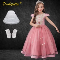 new kids elegant dresses for girls princess birthday party tulle floral tutu gala dress children wedding evening long prom dress