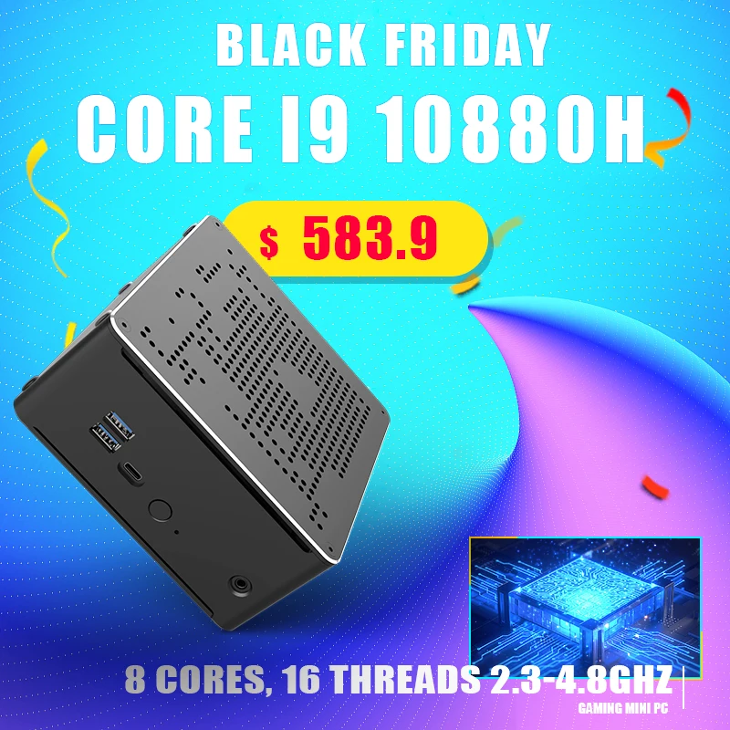 Высококачественный мини-ПК Intel Core i9 10880H 8 16 потоков 2 * DDR4 M.2 NVMe игровой настольный