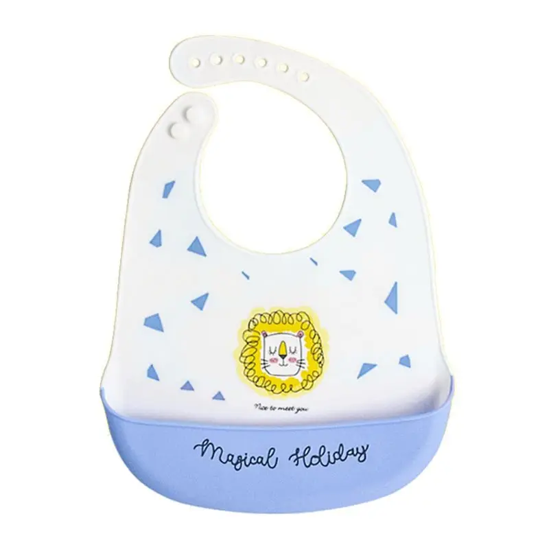 

2020 Baby Waterproof Silicone Bib Newborn Cartoon Aprons Adjustable Baby Bandana U90B