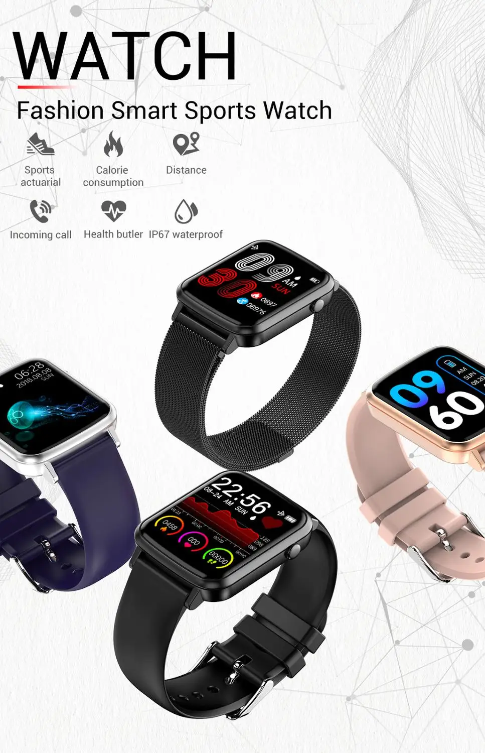 Профессиональный водонепроницаемый смарт-браслет спортивные часы монитор сна