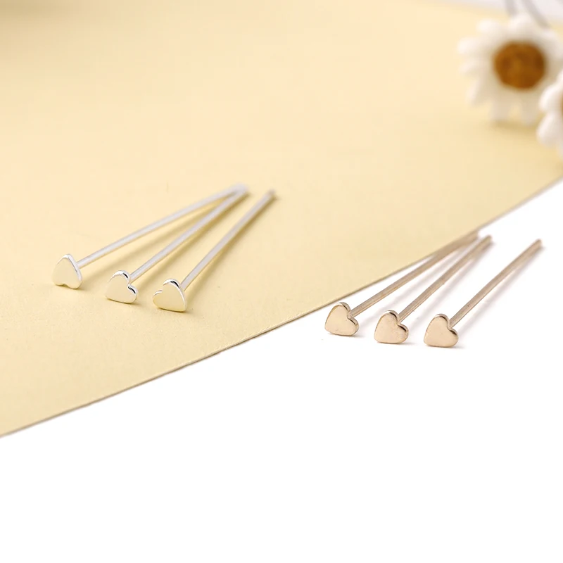 

Золотые шпильки с вакуумным покрытием в форме сердца для изготовления ювелирных изделий, аксессуары золотого цвета, иглы 30 мм, 20 шт.