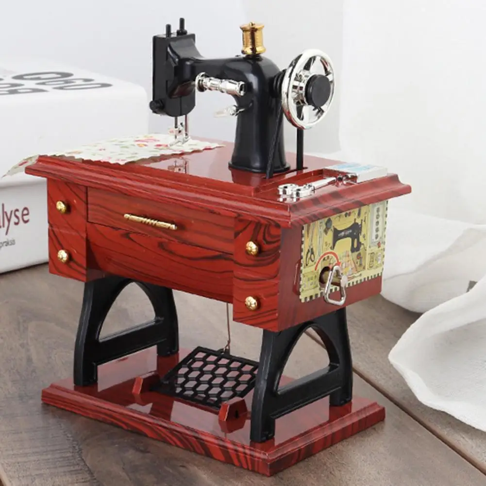 

Music Box Retro Mechanical ABS Sewing Machine Music Box for Gift