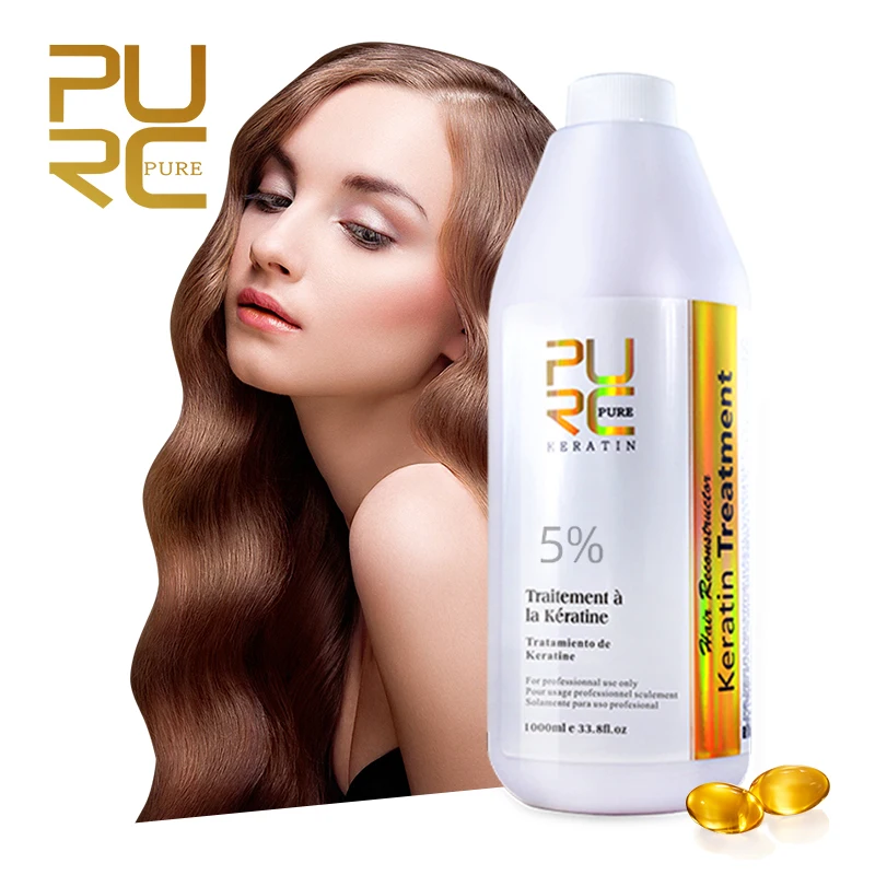 

PURC 5% 1000ml Brazilian Keratin Hair Treatment Straightening Smoothing Formalin Hair Keratin For Deep Curly Hair Scalp Care