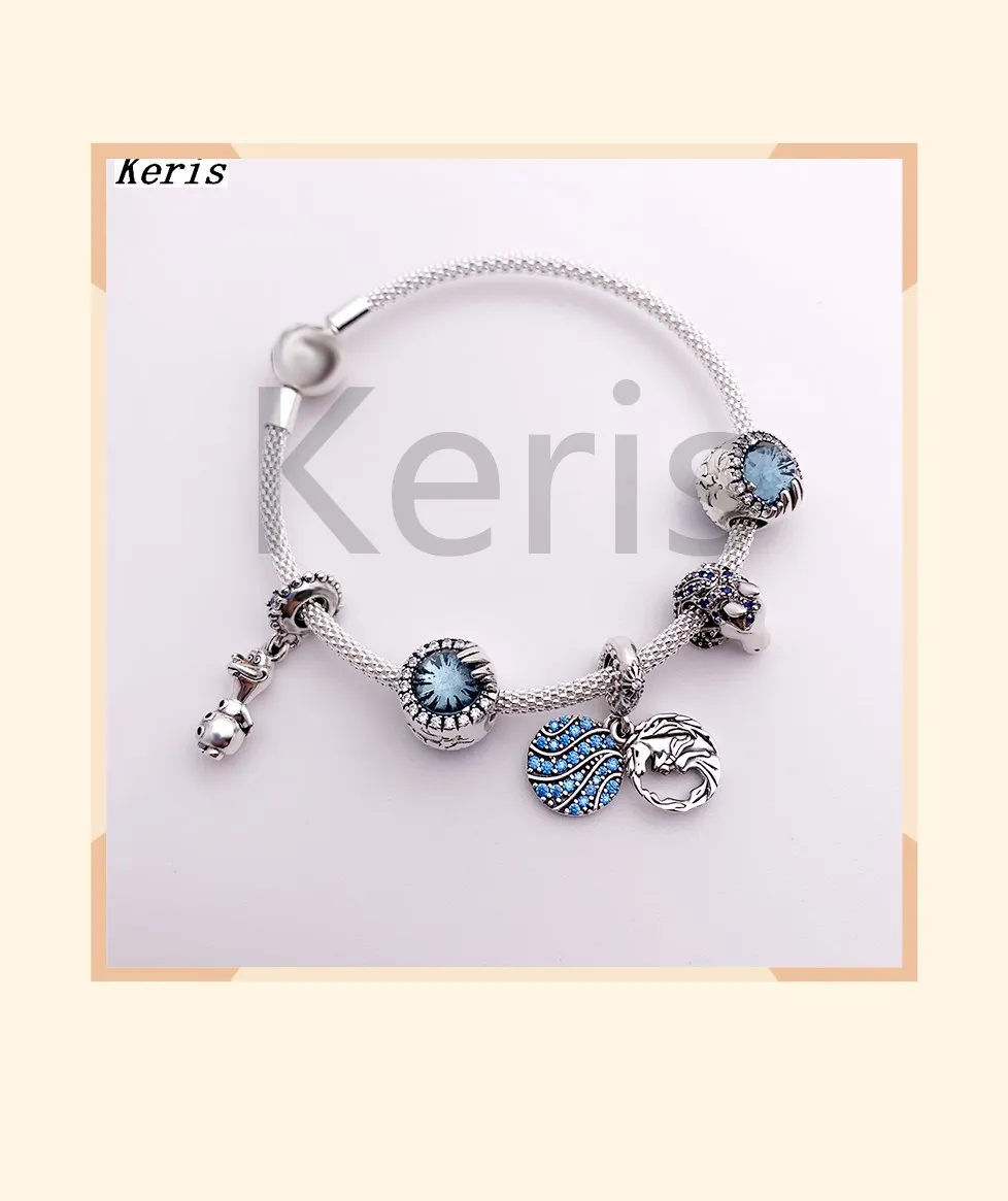 Pandoras синий браслет из 100% стерлингового серебра 925 пробы 1: 1 Новый Ретро