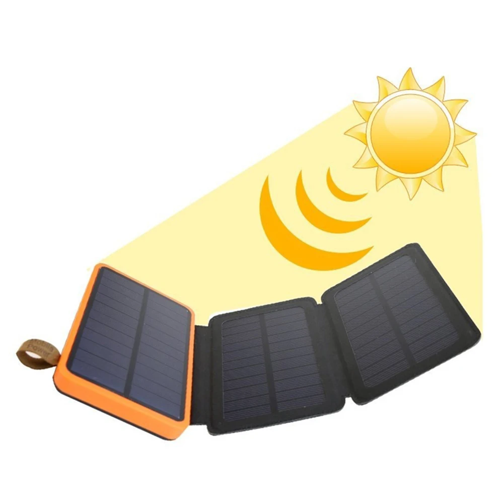Складной двойной USB зарядное устройство Солнечный внешний аккумулятор