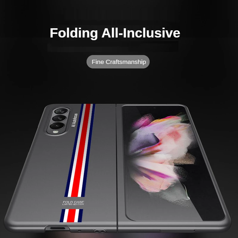 Coque Folding Phone Case For Samsung Galaxy Z Fold 3 5G Cover PC Ultra-thin Shockproof Protective Scratch Proof New Luxury Shell