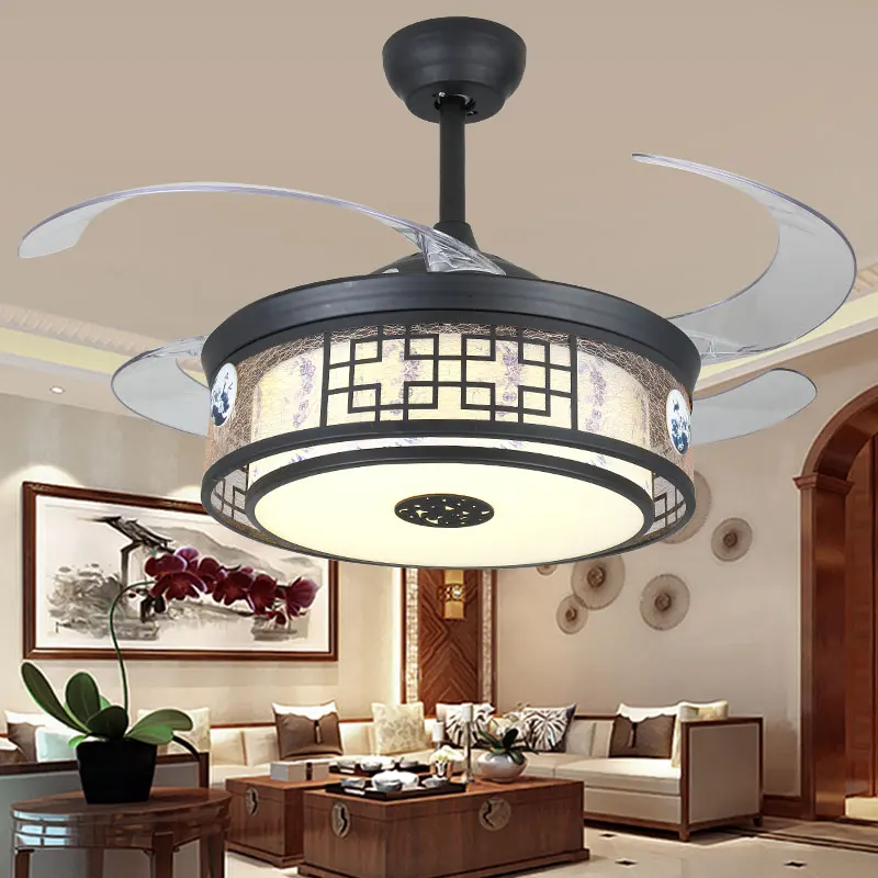 

AOSONG Modern Ceiling Fan Lights With Remote Control Invisible Fan Blade Decorative For Home Fan Lighting