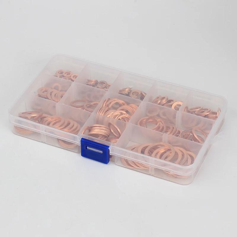 300 шт./компл. медные шайбы плоское кольцо поддон уплотнение в ассортименте набор