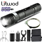 Litwod XM-L2 U3 T6 Светодиодный фонарик Usb Перезаряжаемый алюминиевый 3 режима Водонепроницаемый масштабируемый фонарик для кемпинга Рыбалка Фонарь
