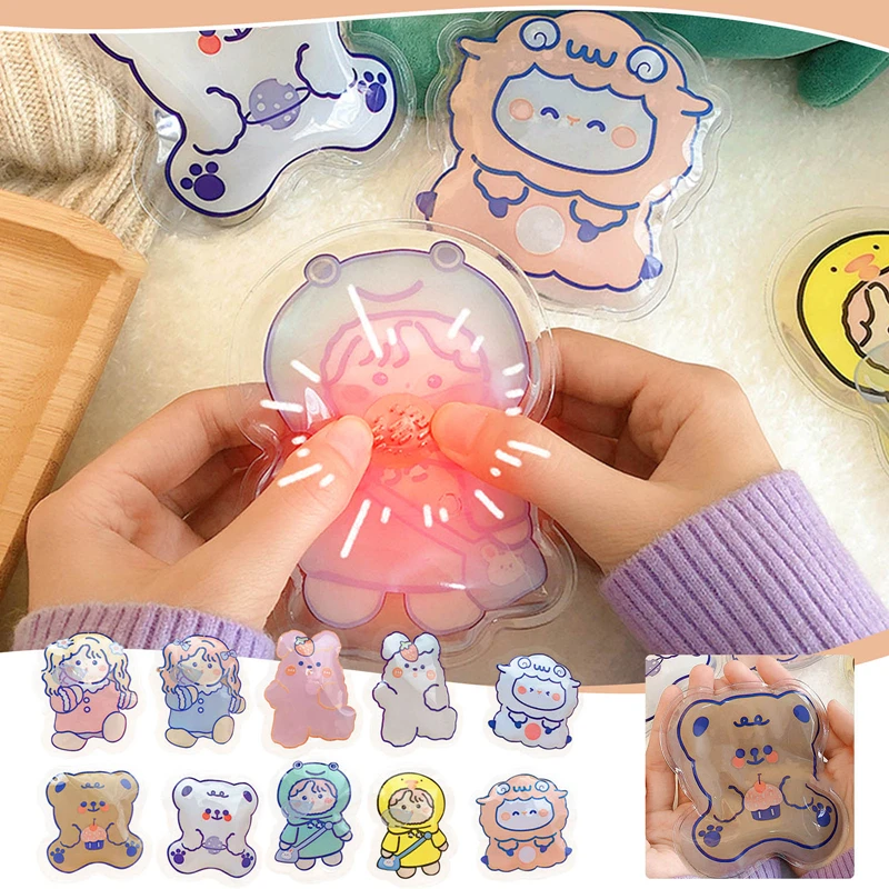

1PCS Winter Reusable Gel Hand Warmer Mini Cute Cartoon Instant Self Heating Pack Warmer Portable hand warmer