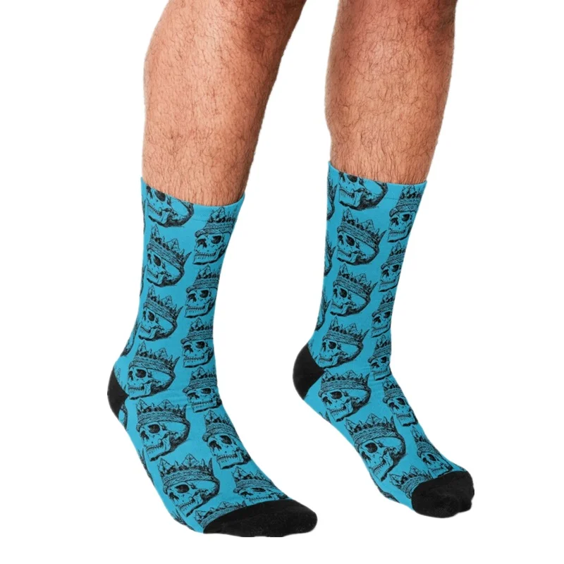 Забавные мужские носки 2021 счастливые с принтом листьев зеленого и желтого цветов