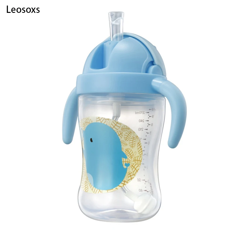 PP детские чашки для кормления с ручкой набор анти-колик 270 мл воды соломой и милой