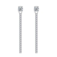 new arrival silver 925 tassel long earrings for women jewelry shiny crystal drop earring pearl accessories lady birthday gift