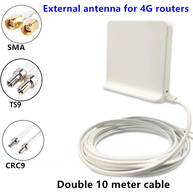 

JX Antenna 3G 4G LTE external antennna for Huawei B315 B593 E8372 E3372 E5573 ZTE routers USB modem SMA/TS9/CRC9