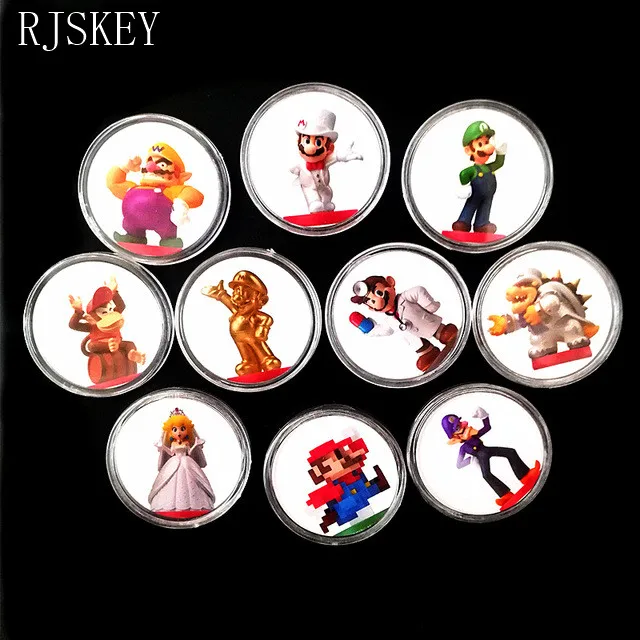 10Pcs Super Mario Набор 23 шт. легенда о Зельде Дыхание Дикого NFC Коллекционная монета тег Amiibo карты Ntag215 тег включает юную ссылку - Цвет: 10Pcs Super Mario
