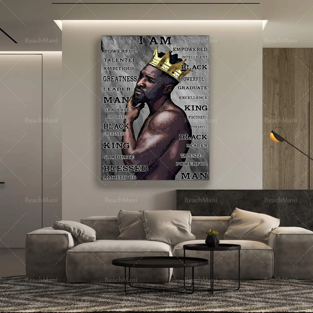 

Black King Poster - I Am Black King Poster, Black Man Poster, I Am Black Man Poster, Gift For Black, Black King Print