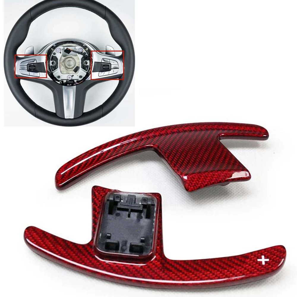 Купить Красная Автомобильная Оплетка на руль для BMW G20 G30 G32 G11 G01 G02 G05 M5 F90 X3M X4M из углеродного волокна