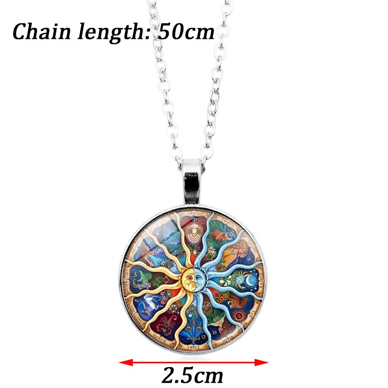 

Sun Moon Constellation Glass Cabochon Fashion Jewelry Set Necklace Bracelet Earring Jewelry Sets for Women Love Gift Earings