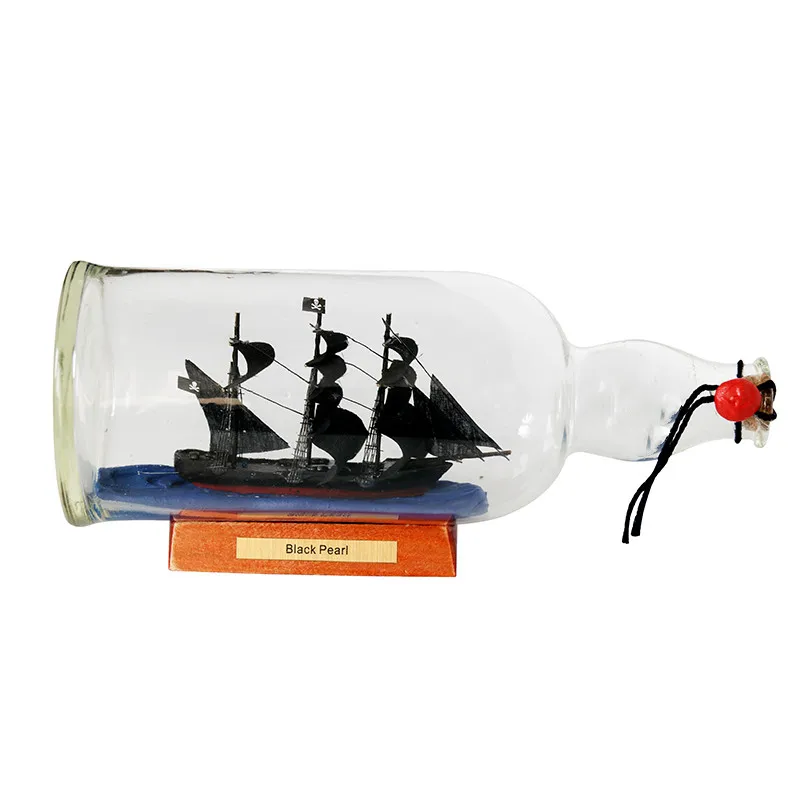 Черная жемчужина Пиратская бутылка корабль стеклянная для дрифтинга желаний