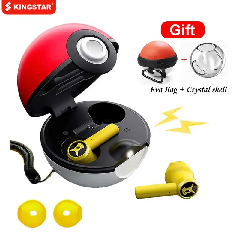 

KINGSTAR Bluetooth Earphones Pikachu TWS Wireless Headphones Touch Control Earbuds Pokeball Gaming Headset For Xiaomi iPhone
