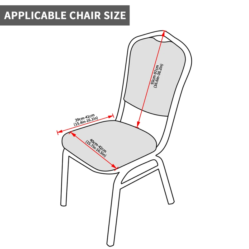 

Stretch Chair Cover Solid Color Chair Covers Durable Seat Protector Case Washable Slipcover for Hotel Wedding Banquet Decor