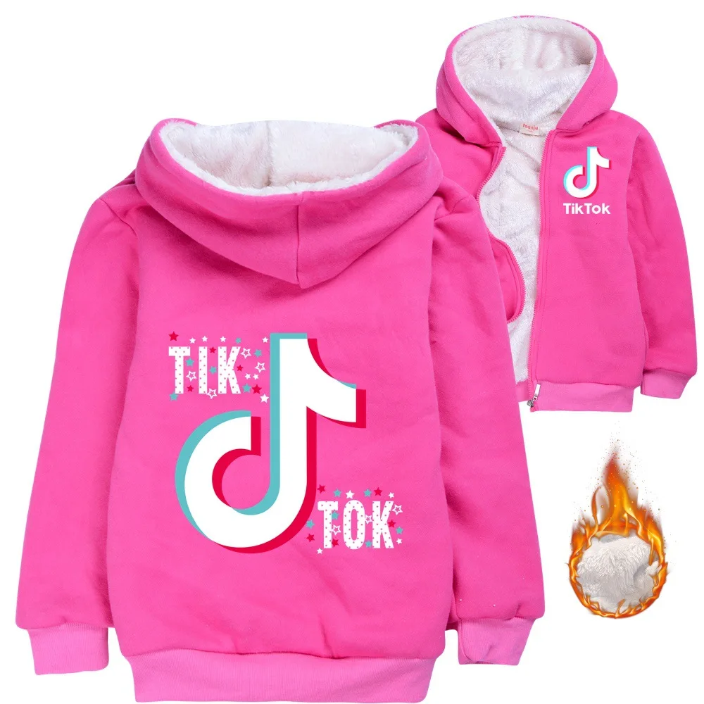 Детский кардиган TIK TOK с внешней торговлей плотное пальто на молнии модная зимняя