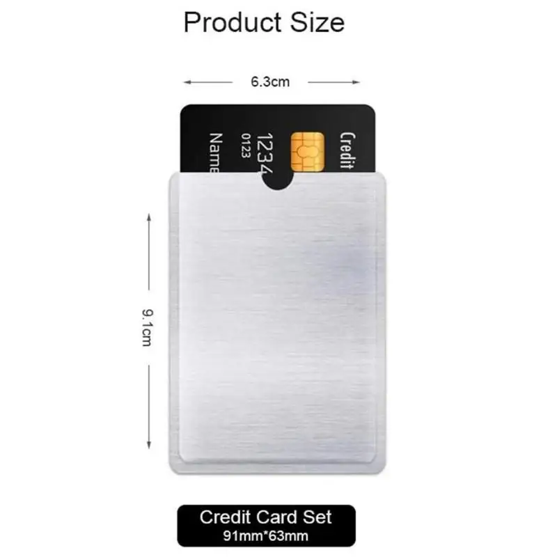 1000pcs Anti Theft Credit Card Holder Aluminum RFID Blocking Sleeves