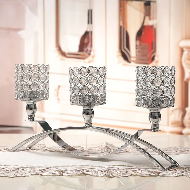 Artificial Crystal Candlestick Wedding Table Center Tealight Stand Home Decoration | Дом и сад