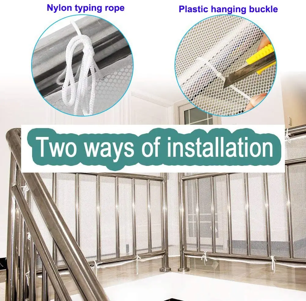 

Child Safety Rail Net for Stairs,Balcony Protective Net for Kids Toys Pets, Anti-Fall Protection Net for Children