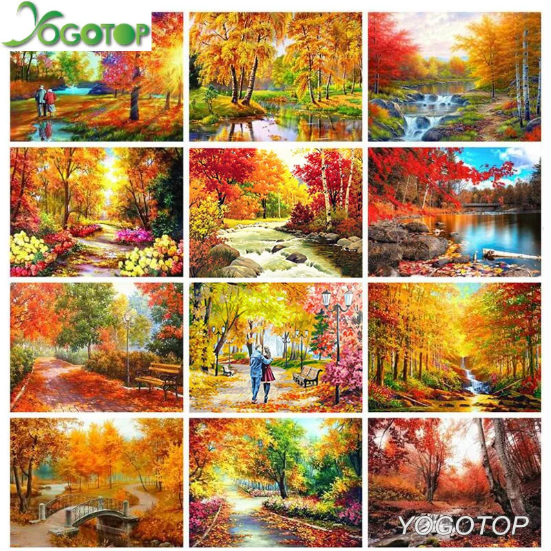 5D алмазная живопись полная выкладка деревья пейзаж распродажа мозаика вышивка