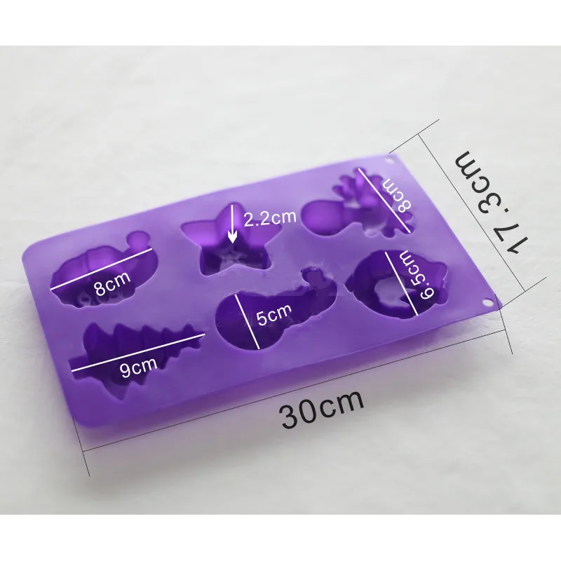 Food Grade Silicone Handmade Soap Mold Six Cavities Santa Claus Snowman Baking Cristmas Decoration Cake Chocolate | Дом и сад