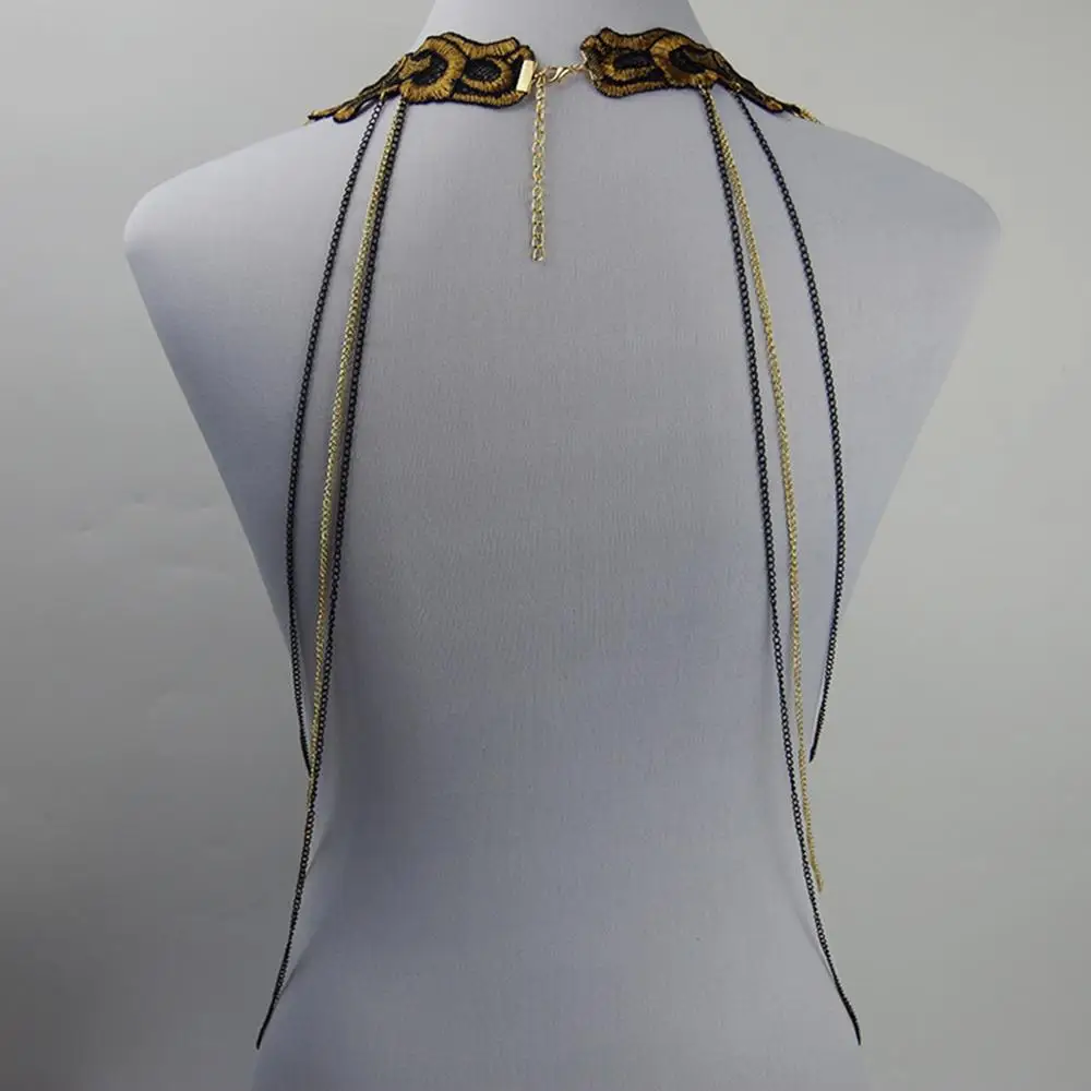 Винтажные пионы и камелии с вышивкой кружевные золотые кисточки цепочка для тела