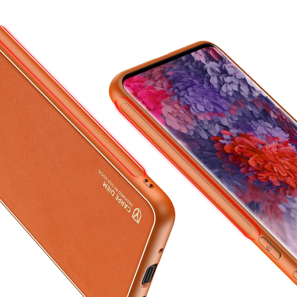 

For Samsung Galaxy S20 Ultra S20 Plus Phone Case Ultra Light Fashion Leather Back Cover Card TPU+PC Full package Electroplate