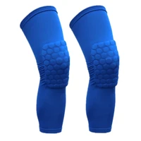 2 pcs fitness sport long knee pads outdoors basketball honeycomb guard football protector support brace protection gear