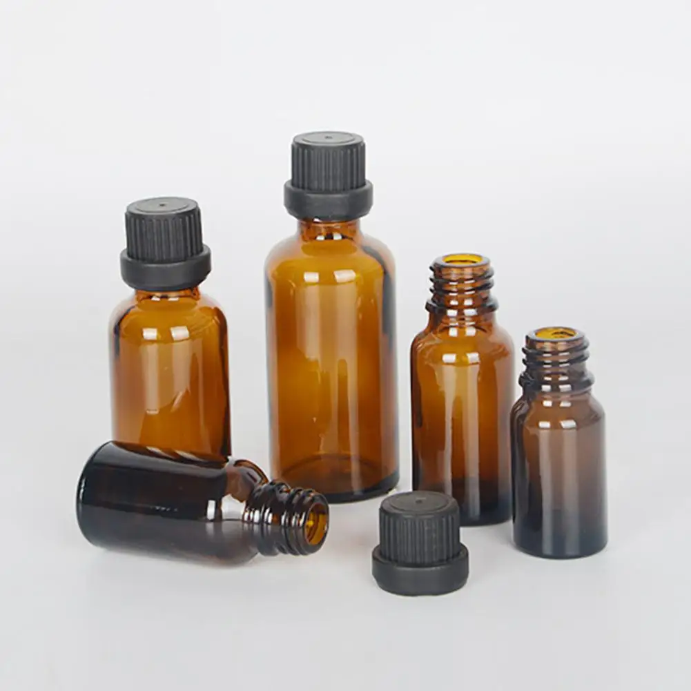 Коричневая бутылка для эфирного масла Противоугонная крышка стеклянная образец