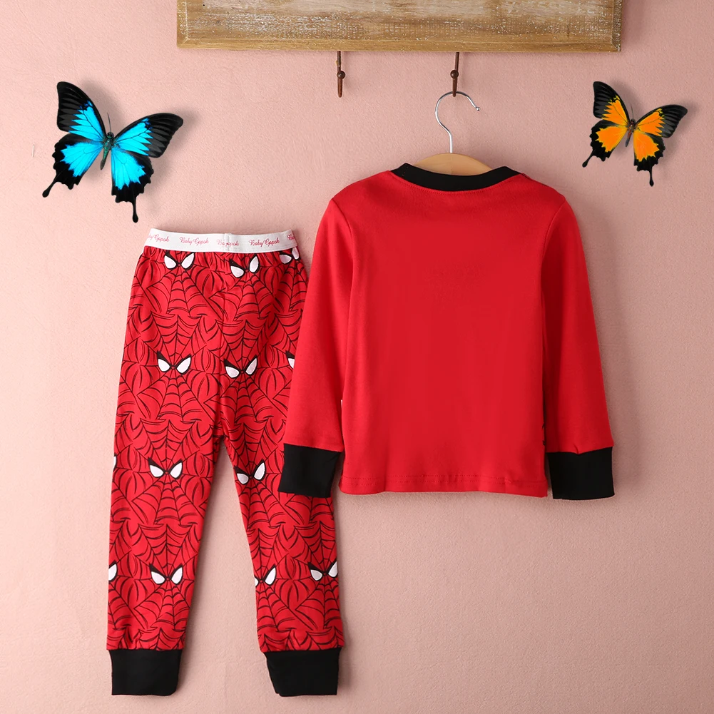 Kids Boys Spider man Clothes Long Sleeve Top T-shirt+Pants Tousers 2pcs Autumn Toddler Outfits Pajama Sleepwear Nightwear 2-8T |