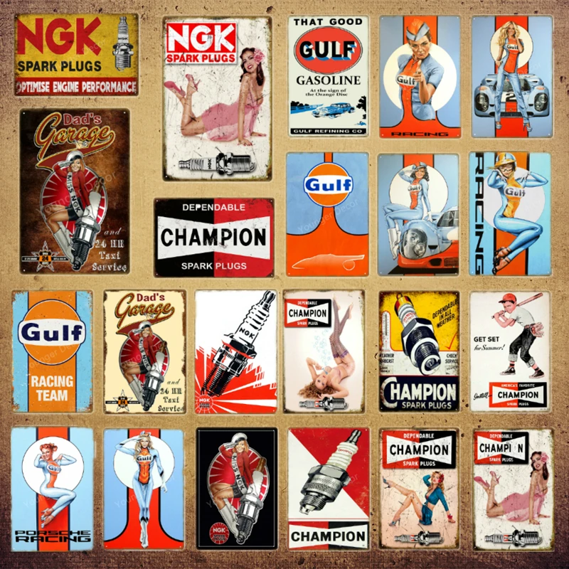 Что хороший залив Бензин свечи зажигания NGK винтажный Декор двигатель масло Металл оловянные знаки гоночный плакат с командой стены гаража табличка YI-153