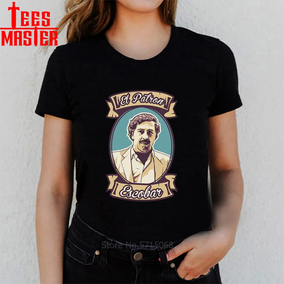 Лидер продаж Модные pablo escobar Женская футболка эль патрон наркобарона нарков плата