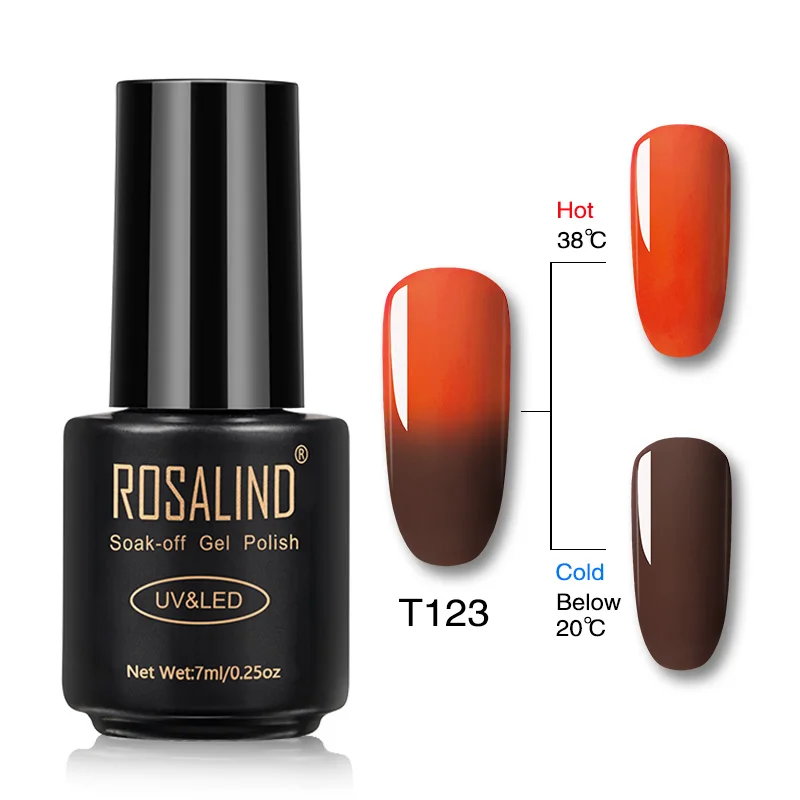 RAT123 ROSALIND Гель-лак для ногтей 7 мл меняющий температуру УФ-цвет Полупостоянный Vernis для маникюра Гель-лак - Цвет: RAT123