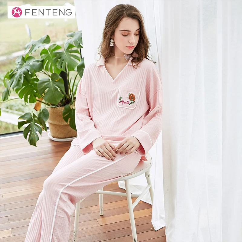 FENTENG весенний женский Повседневный Трикотажный костюм с длинными рукавами