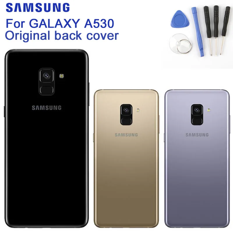 

Original SAMSUNG Phone Battery Glass Backshell For Samsung GALAXY A8 2018 Edition A530N SM-A530N Back Cases Battery Cover