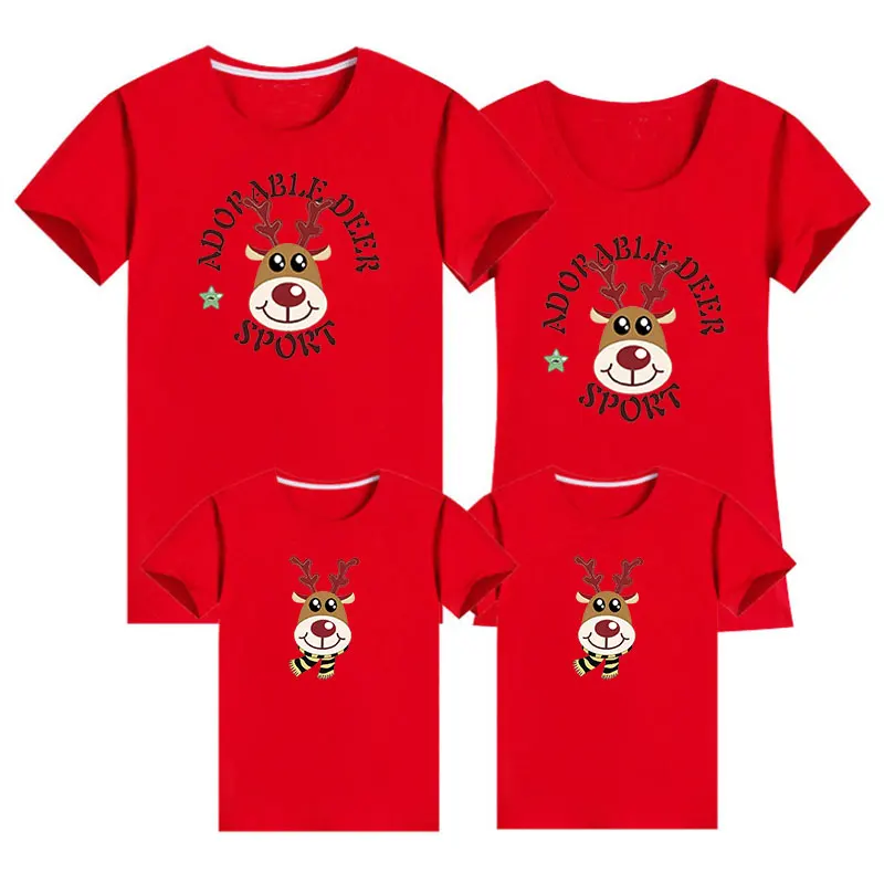 Family Clothing 2020 Christmas Deer Kid shirts Mommy and Me Clothes Mother Daughter Father Baby Shirt Family Matching Outfits