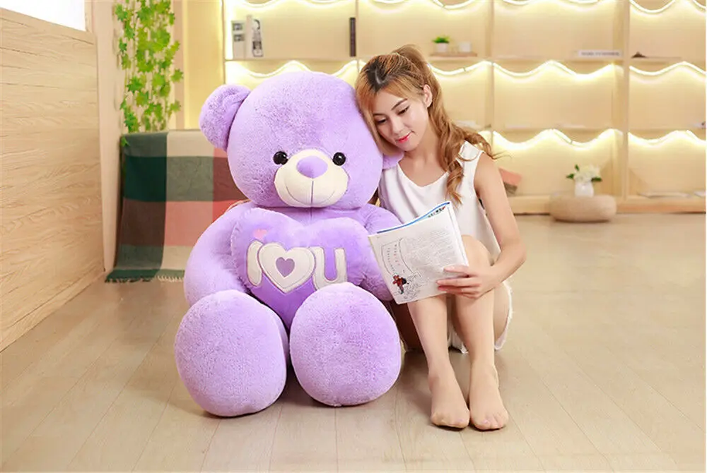 80CM I Love U Teddy Bear Plush Soft Toys Doll Stuffed Animals Big Gray Pink Gifts | Игрушки и хобби