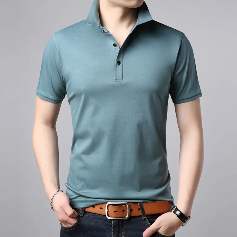 

2020 S Fashion Polo Shirt Men Casual Turn Down Collar Short Sleeve Mens Shirt Slim Fit Mens Summer Tops Polo Homme