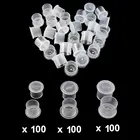 300 шт., чернильные чашки для тату, с базой, белые, смешанные размеры #11, маленький #14, средний #17, большие, для чернил для тату, аксессуары для татуировок