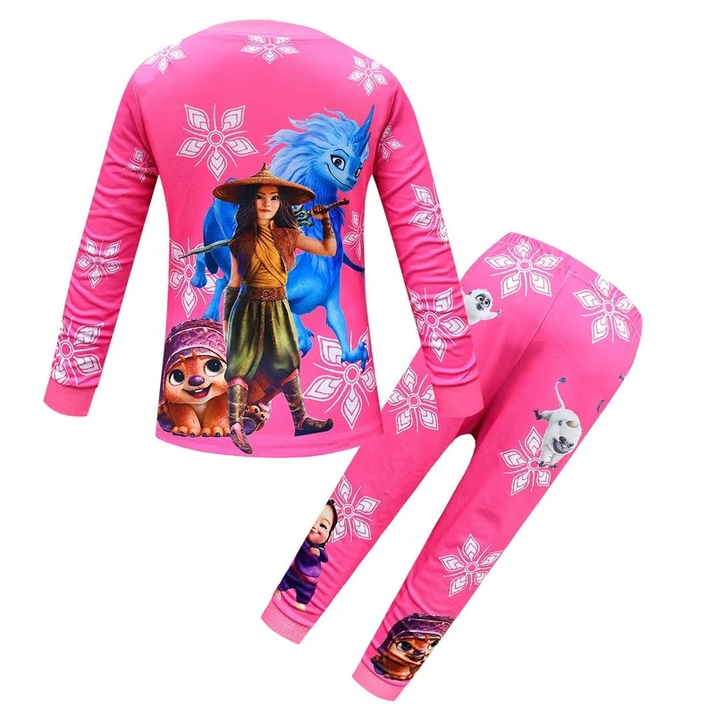 

Baby Clothes Home Service Suit Game Raya and The Last Dragon Pajamas Two-Piece Children's Long-Sleeved Trousers Casual Suit
