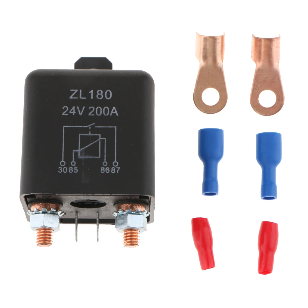 200A DC 24V высокотоковое автомобильное реле стартера 2 Pin SPST контактор запуска
