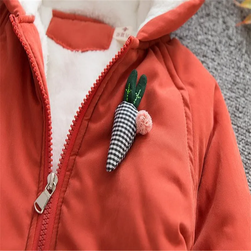 Пальто для новорожденных девочек хлопковое пальто с капюшоном младенцев красное