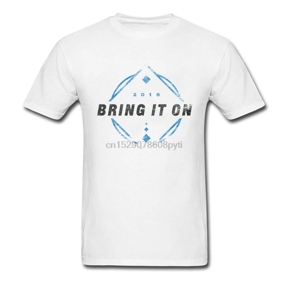 2019 мужская белая футболка с надписью Bring It On хлопковая Винтажная круглым вырезом |